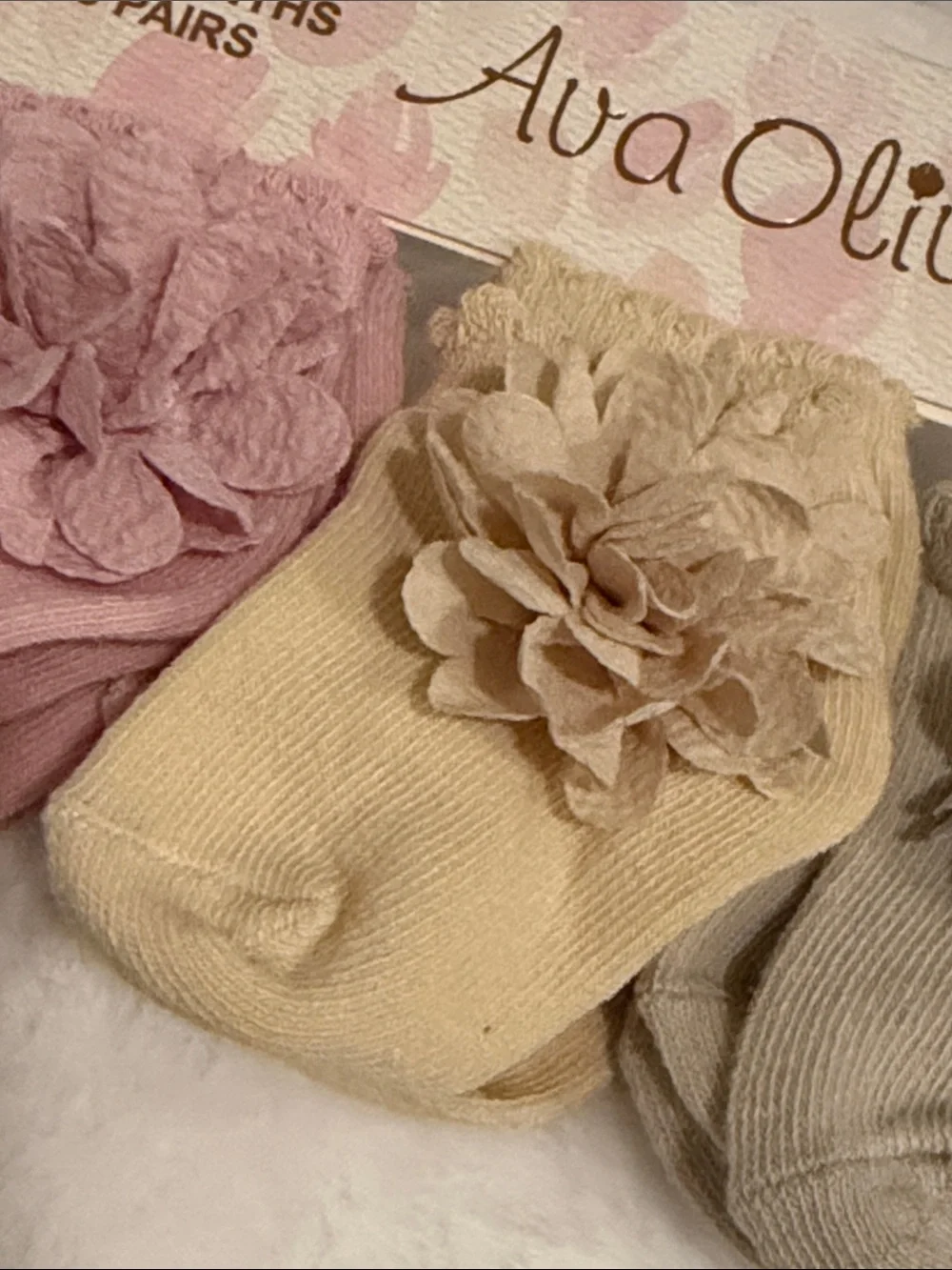 Ava Olivia NWT 6 pk Baby Girl Flower Bow Socks Boutique Booties NEW!